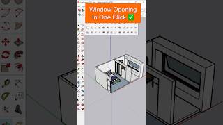 ✅One Click Window Opening In SketchUp 🤗 #shorts #sketchup #viral #3dmodeling #cad #3d