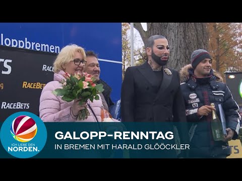 Erster Galopp-Renntag nach langer Pause mit Harald Glööckler auf Bremer Pfedrderennbahn