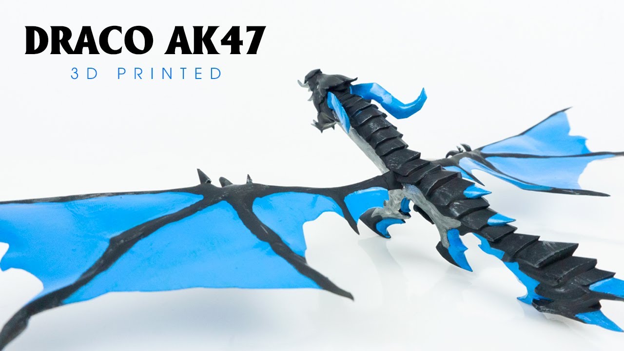 3D Printed Blue Flame Draco Ak47 Free Fire