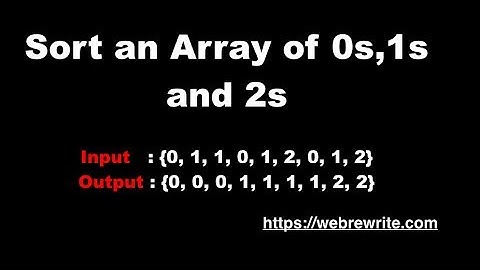 Sort an Array of 0s, 1s and 2s