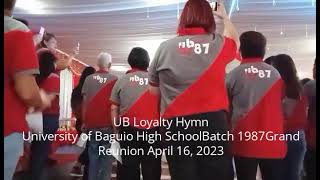 UBHS Batch '87 sings the University of Baguio Loyalty hymn