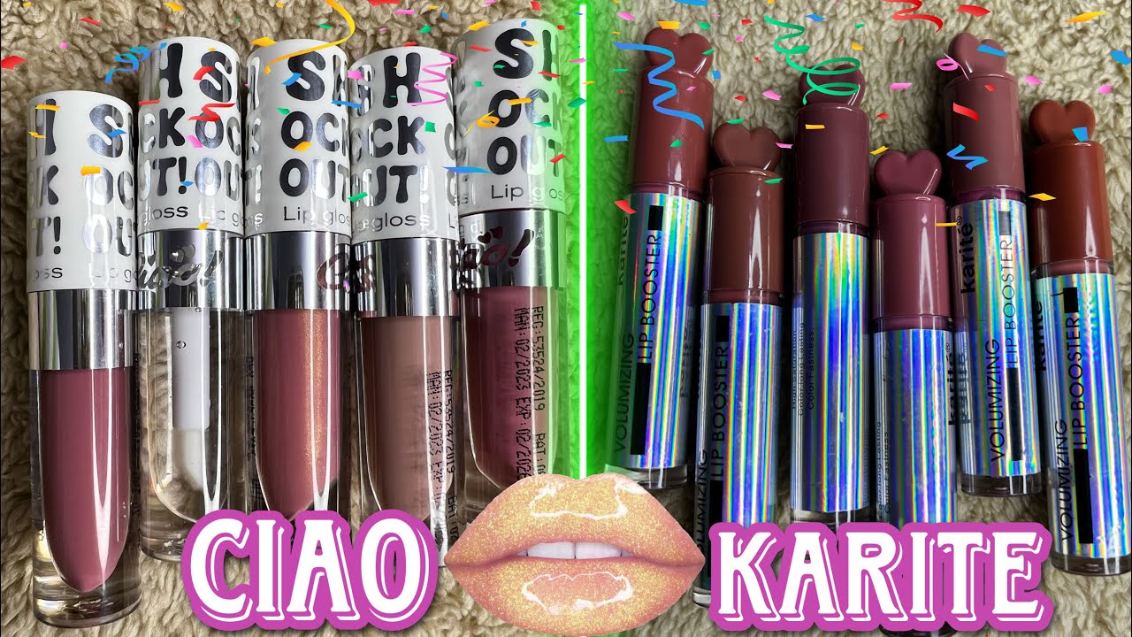 ليب جلوس تشاو اخيرا 💃🏻ومقارنه مع ليب جلوس كاريت وسواتش لكل درجاتهم ❤️