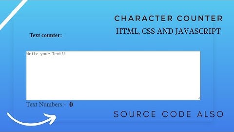 Character Counter In HTML, CSS And JAVASCRIPT | DNF | #HTML #CSS