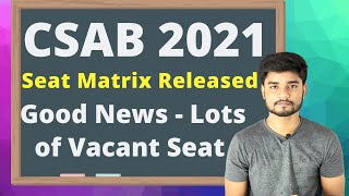 GOOD News - CSAB Vacant Seat Matrix 2021 | Almost Every Branch is Vacant