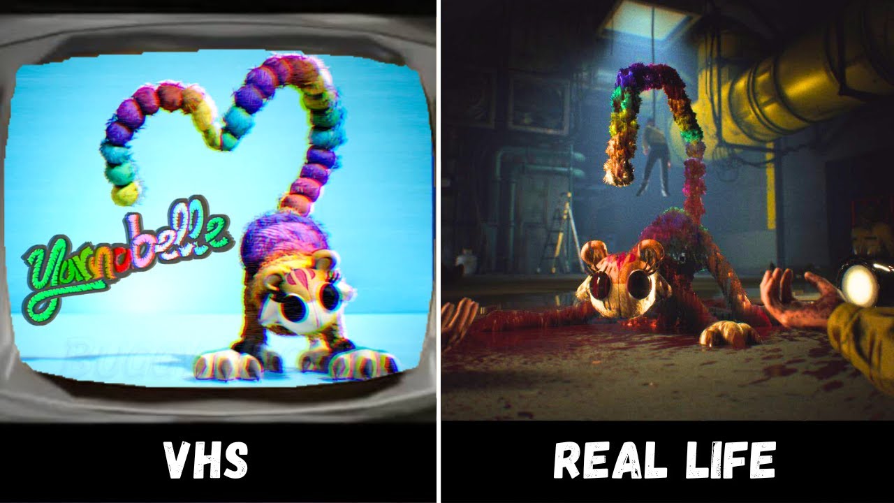 Poppy Playtime: Глава 5 — Сравнение VHS-трейлеров «Ярнабель» и реальных трейлеров