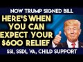 TRUMP SIGNS Covid-19 Relief! $600 Stimulus Check Bill + SSI, SSDI, VA, CHILD SUPPORT UPDATES