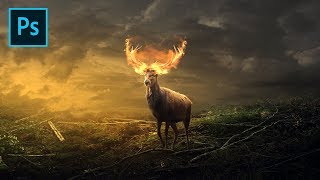 Deer on Fire - Photoshop Surreal Manipulation Tutorial
