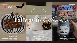 halfway to halloween 2026!! | monster brownies, halloween decorating & hocus pocus movie night 🧹✨💜