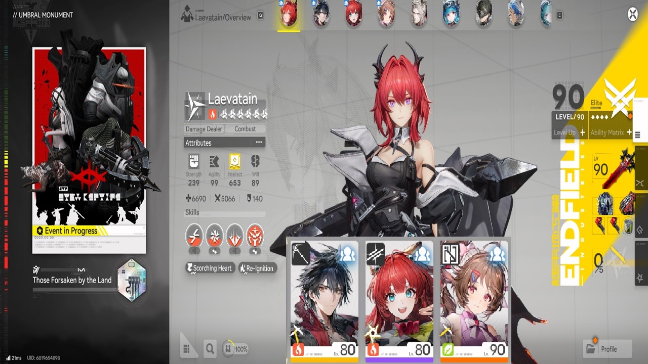 Arknight Enfield P0 Laevatain Umbral Monument  - Those Those Forsaken by the Land | Agony Full Clear