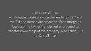 Alienation Clause