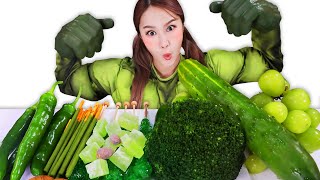 Hulk Green food 헐크 지니와 초록색 음식 Mukbang JiniYum 지니얌 먹방