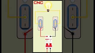 Two way Switch Connection with CNC 2P MCB for smart lighting control Two way Switch Connection with CNC 2P MCB for smart lighting control