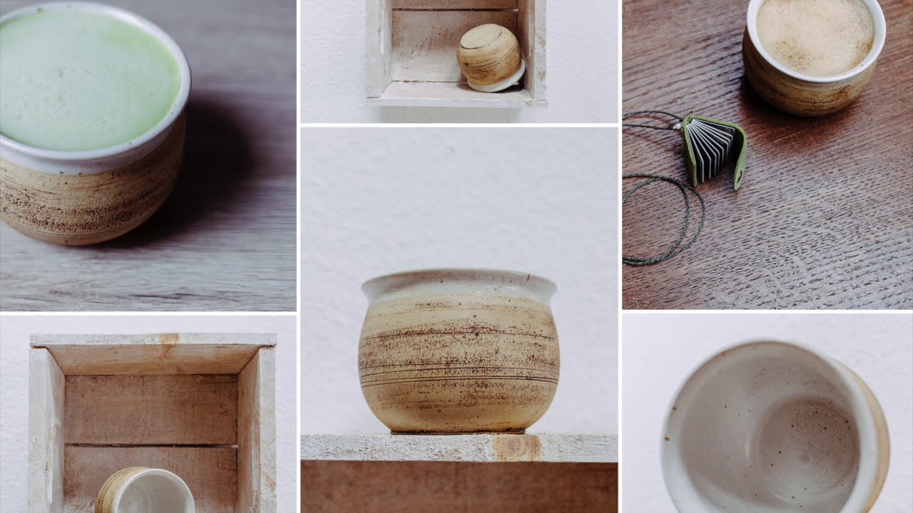 Matcha Zubereitung in handgemachter Keramikschale