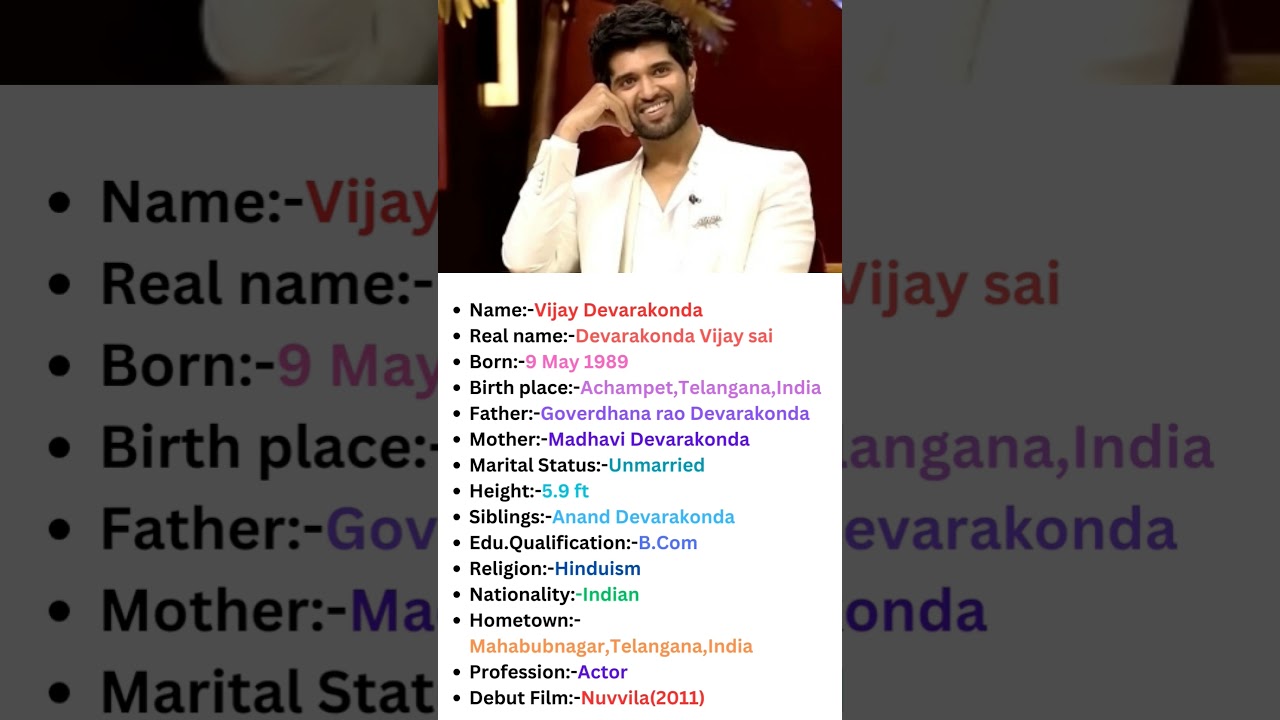 South Indian Actor Vijay Deverakonda Biography 