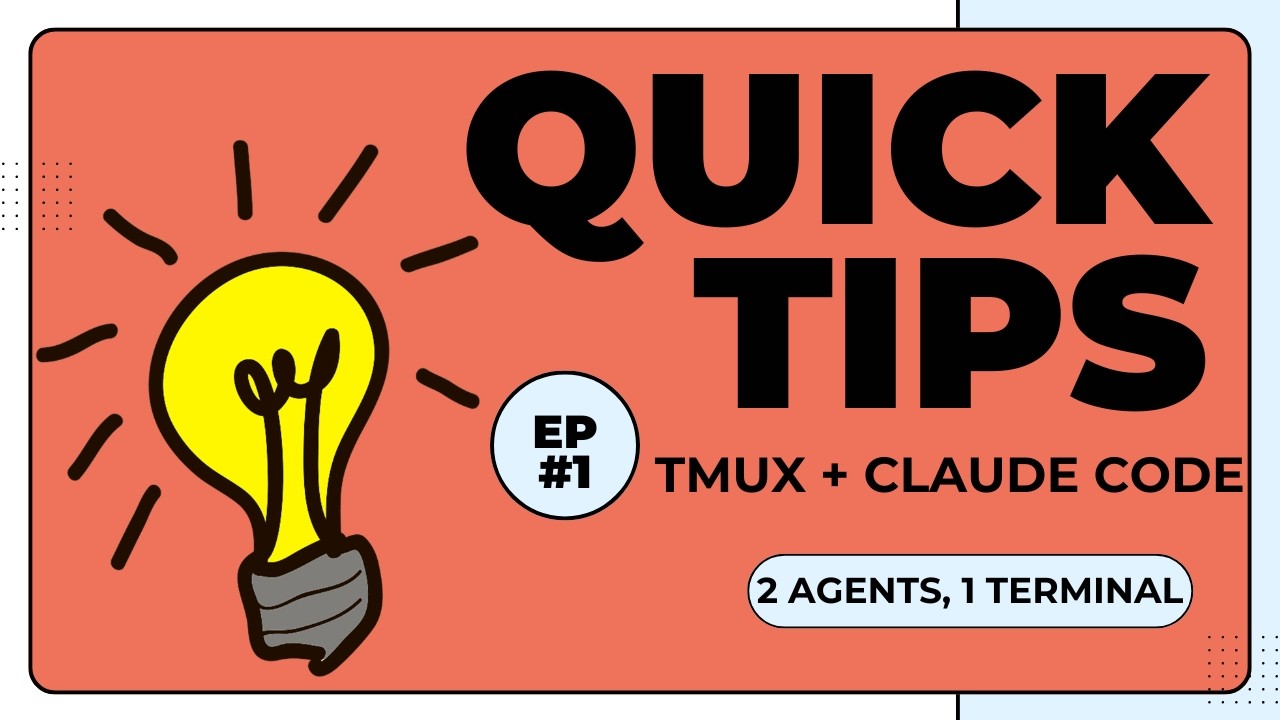 Quick Tips EP#1 - tmux and claude code 2 agents 1 terminal - YouTube