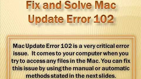 Fix and Solve Mac Update Error 102