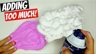 ADDING TOO MANY INGREDIENTS INTO SLIME! Adding Too Much Of Everything To SLIME!