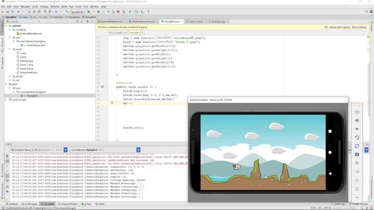 game programming with libgdx-5 creating gravity - YouTube