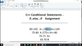 Conditional Statements in C++ Assignment   C++ for beginners