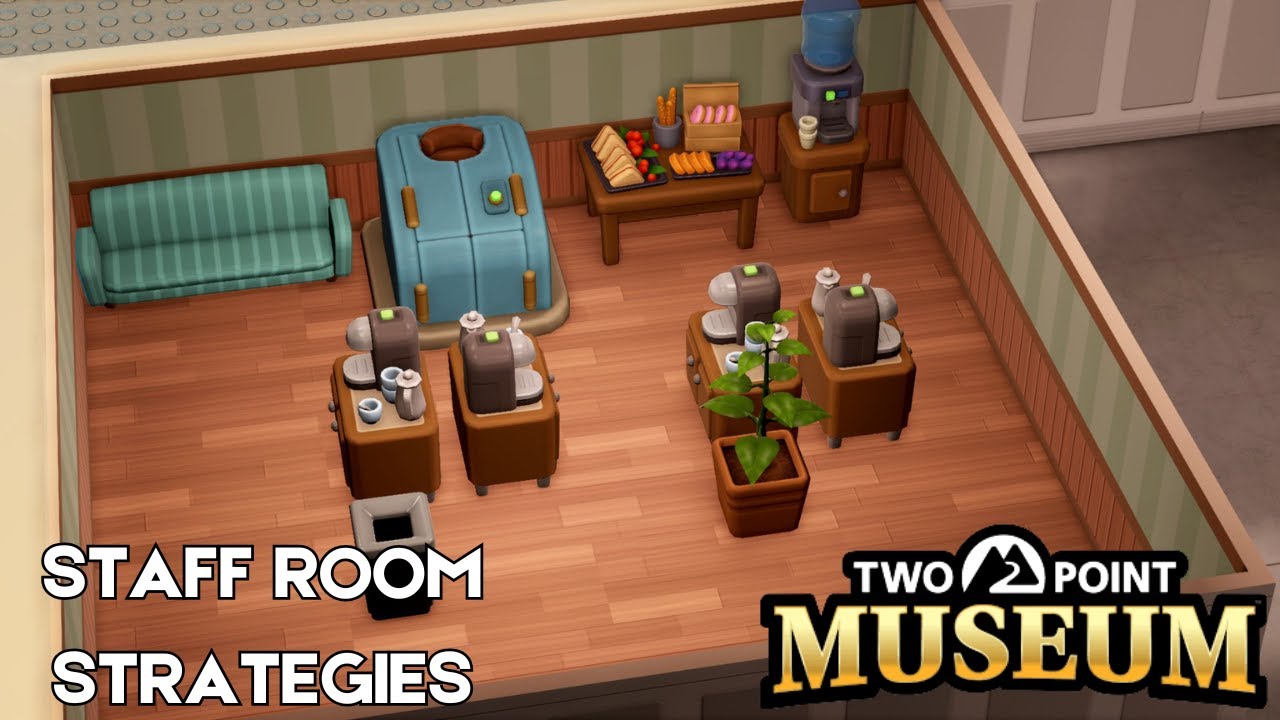 Стратегия и тактика музея Two Point: Лучшая и самая эффективная комната для персонала