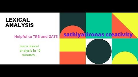 Compiler Design 4- Lexical Analysis| TRB polytechnic CSE | GATE