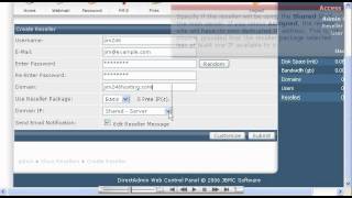 creating a reseller in directadmin