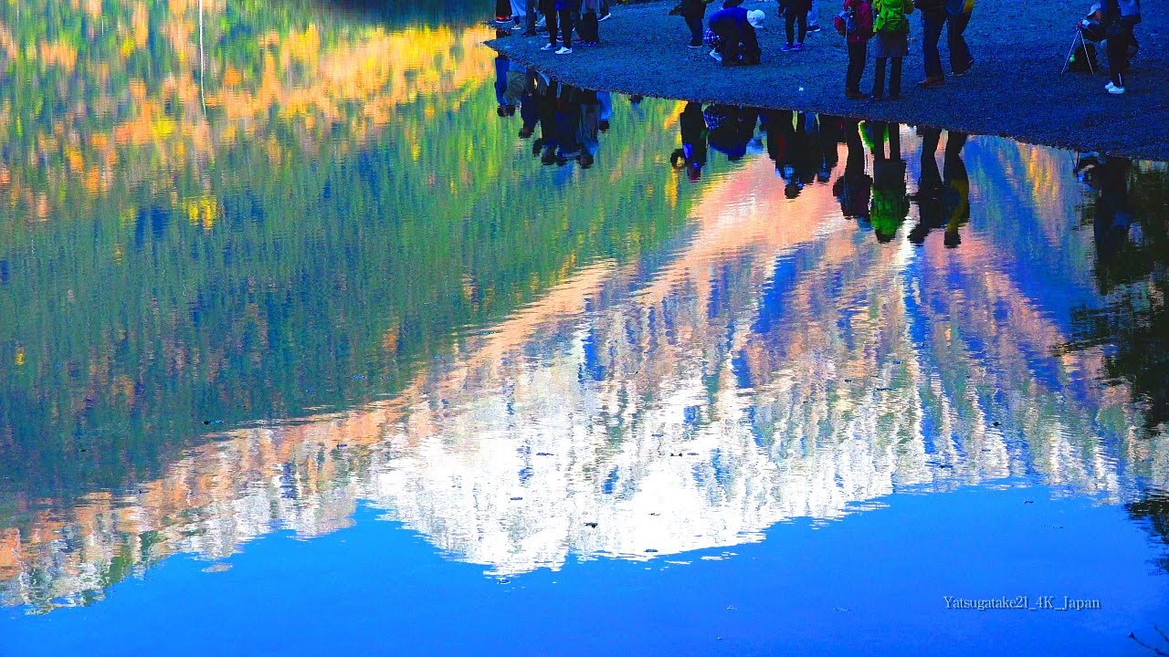 4K映像 絶景「秋 紅葉の上高地 大正池と穂高連峰」日本の美しい四季 長野県松本市 10月下旬 自然風景