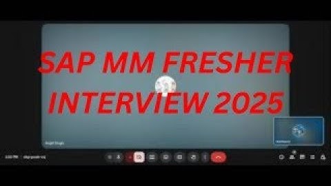 SAP MM FRESHER INTERVIEW 2025 -2
