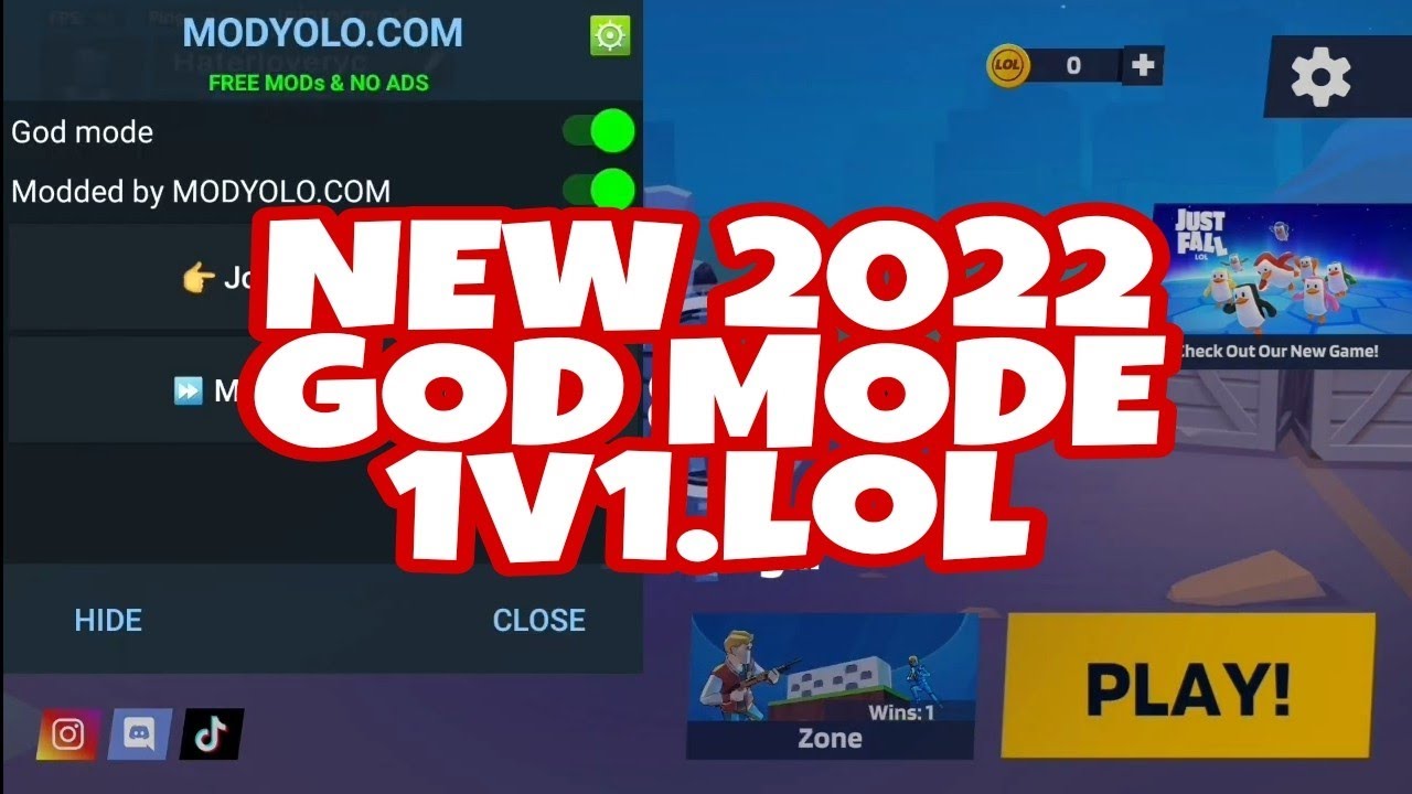 NEW 2022 1v1.lol mod Menu God mode YouTube