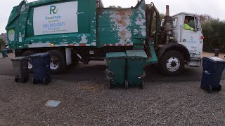 1 Year Special: Recology's Ancient North Bay Corp Heil 7000 #9021 Growling on Heavy Yardwaste!!