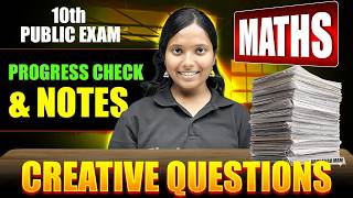 10th Maths Public Exam 2026 🔥 Progress Check & Notes | Creative Questions Explained