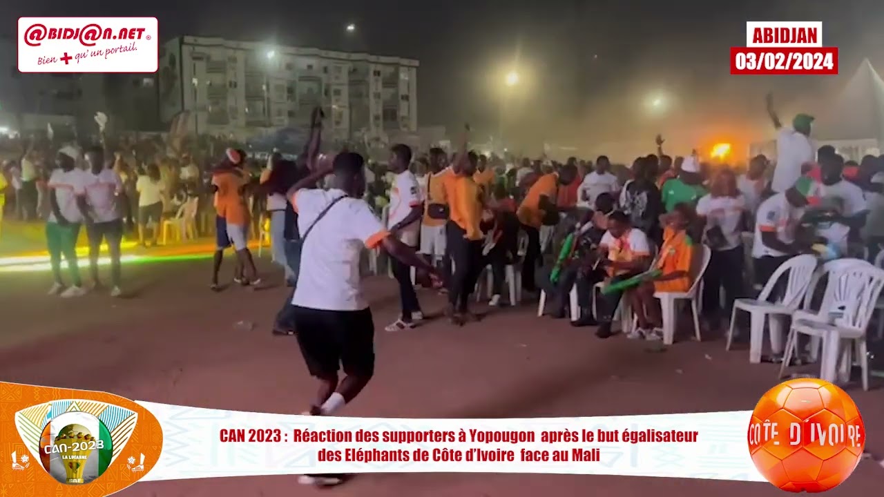 ⁣CAN 2023 : Réactions des supporters après le but égalisateur des Éléphants face aux Aigles du Mali