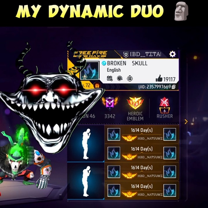 OLDEST DYNAMIC DUO IN FREE FIRE HISTORY 🗿😈