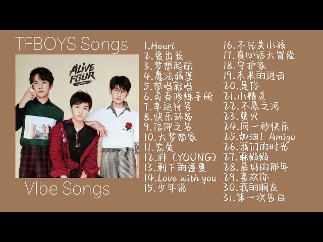 TFBOYS SONGS PLAYLIST🎶TFboys歌曲 2013-2019 class=