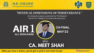 AIR 1 - CA  Meet Shah on Mystical Dimension of Perseverance| AIR-1| CA Final May'22| Meet Shah screenshot 2