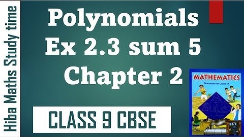 Cbse 9th maths chapter 2 polynomials exercise 2.3 question 5 Cbse maths solutions in Tamil