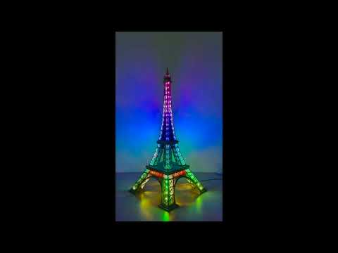 3D Printed Eiffel Tower Timelapse - Color Changing Eiffel Tower Lights