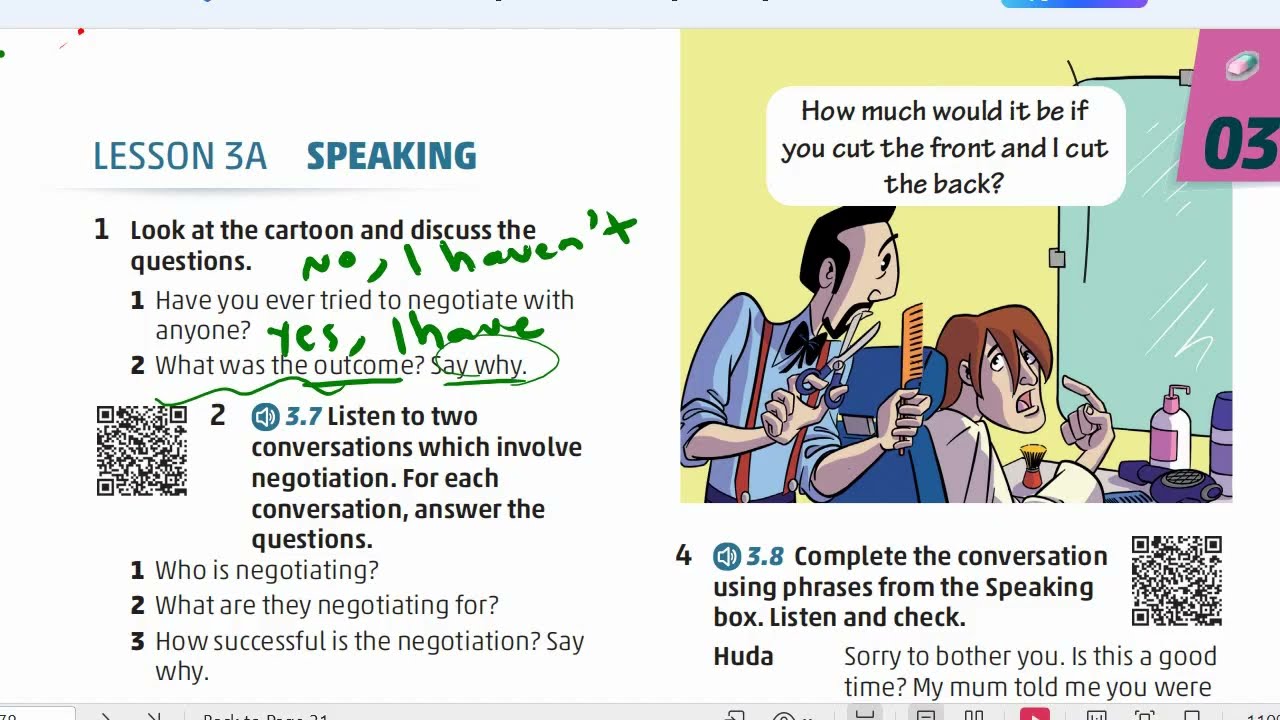 متقدم ص29 كتاب الطالب الوحدة الثالثة |Negotiating