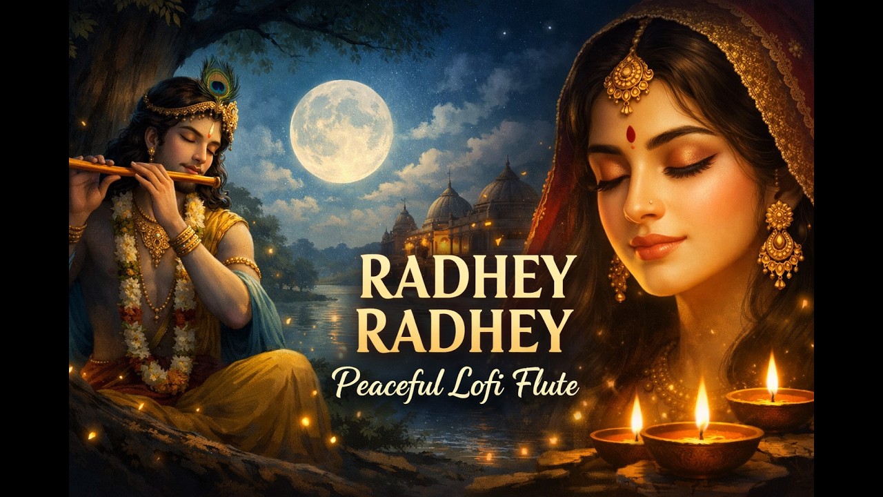 Radhe Radhe Lofi Bhakti Vibes 🪈 1 Hour Krishna Meditation Music | Stress Relief & Peace