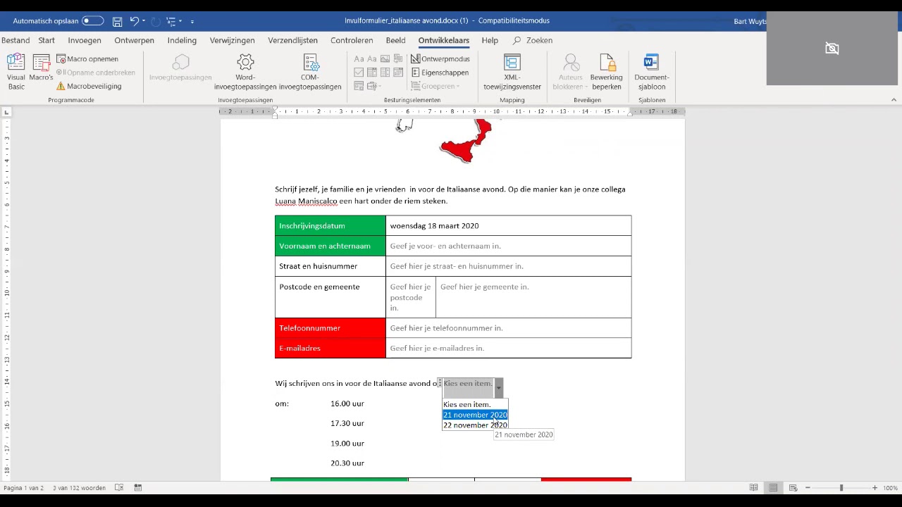 Invulformulier In Word - Youtube