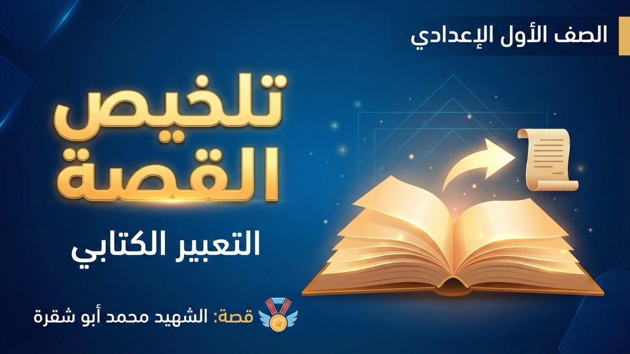الشهيد محمد أبو شقرة 🎖️ شرح درس تلخيص قصة 📖 منهج أولى إعدادي الجديد 📝 خطوات بسيطة تخليك محترف تعبير✅