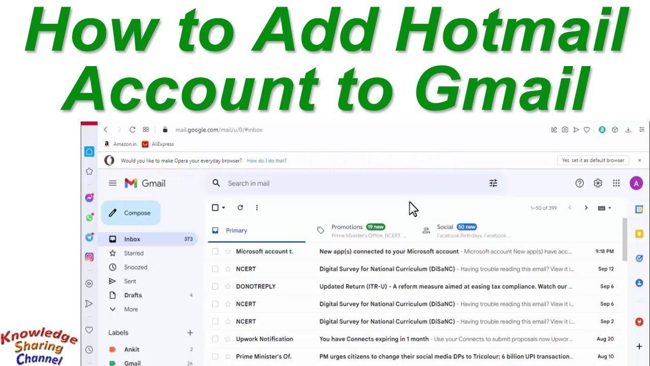 How To Add Hotmail Account To Gmail YouTube