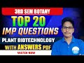 3rd sem Botany imps || Plant biotechnology Imps || 3rd sem degree honours