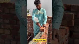 🧱 4-inch wall, clean finish, solid work” #construction #brickwork #shortvideo #mansory #tips #yt
