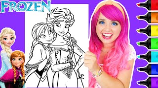 Coloring Frozen Sisters Anna & Elsa Coloring Page | Ohuhu Art Markers
