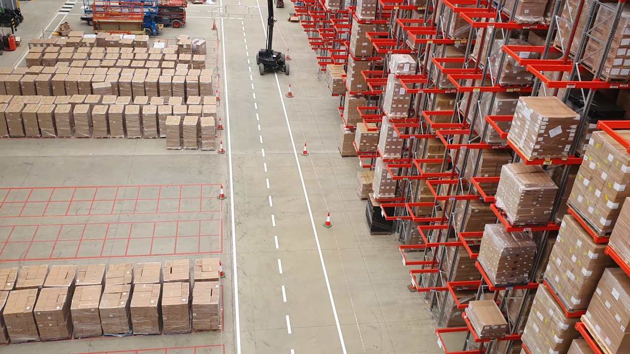 Internal warehouse line marking.