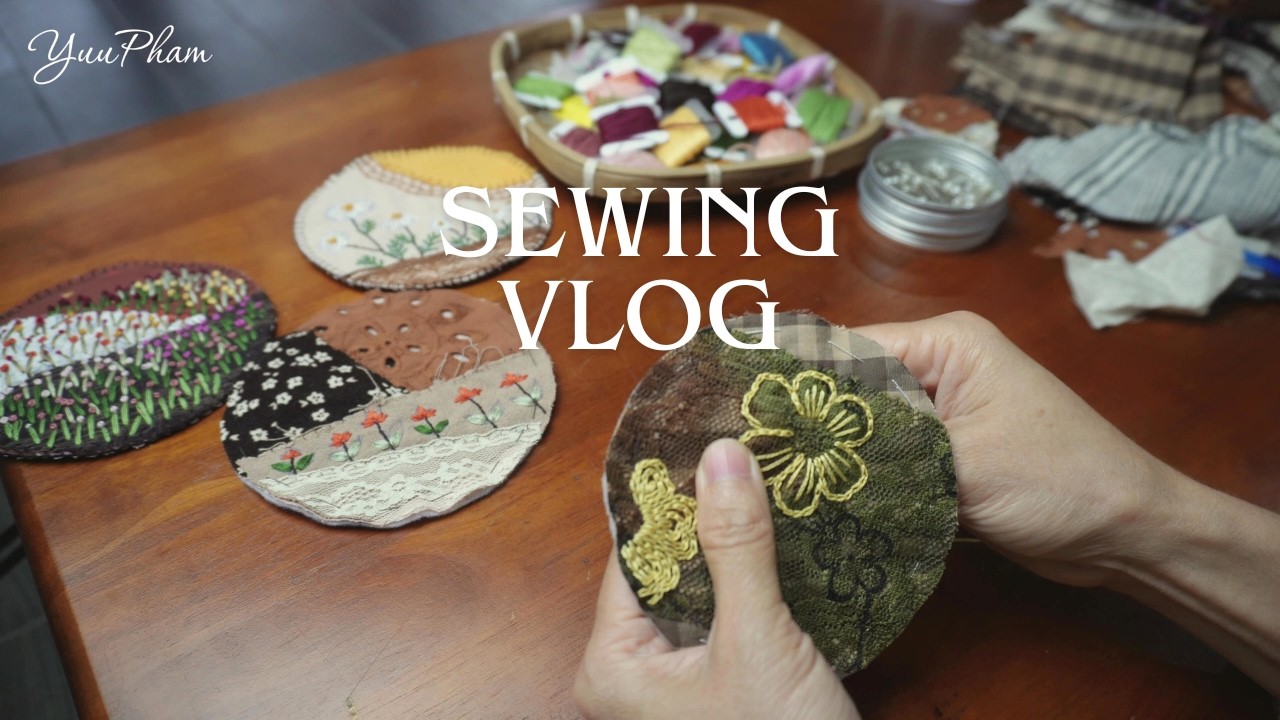 DIY Fabric Dreamcatcher Wall Hanging | Hand Embroidery Sewing Vlog