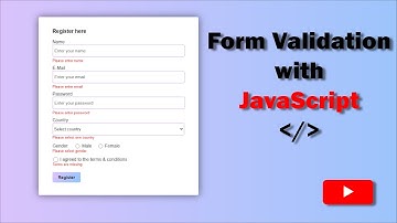 Form validation with JavaScript #validation #js #htmltutorial