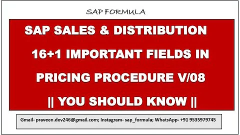 CONCEPT 45- 16 IMPORTANT FIELDS IN SAP SD PRICING PROCEDURE || YOU SHOULD KNOW || SAP FORMULA ||