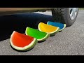 EXPERIMENT Car Vs Watermelon Rainbow Jelly Coca Cola Fanta 